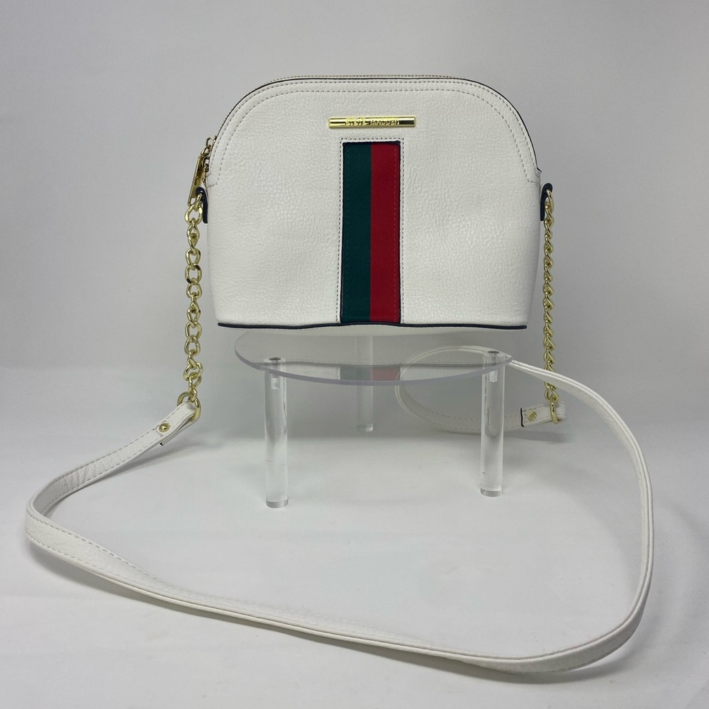 Stylish Steve Madden White Crossbody Bag with Gold Chain